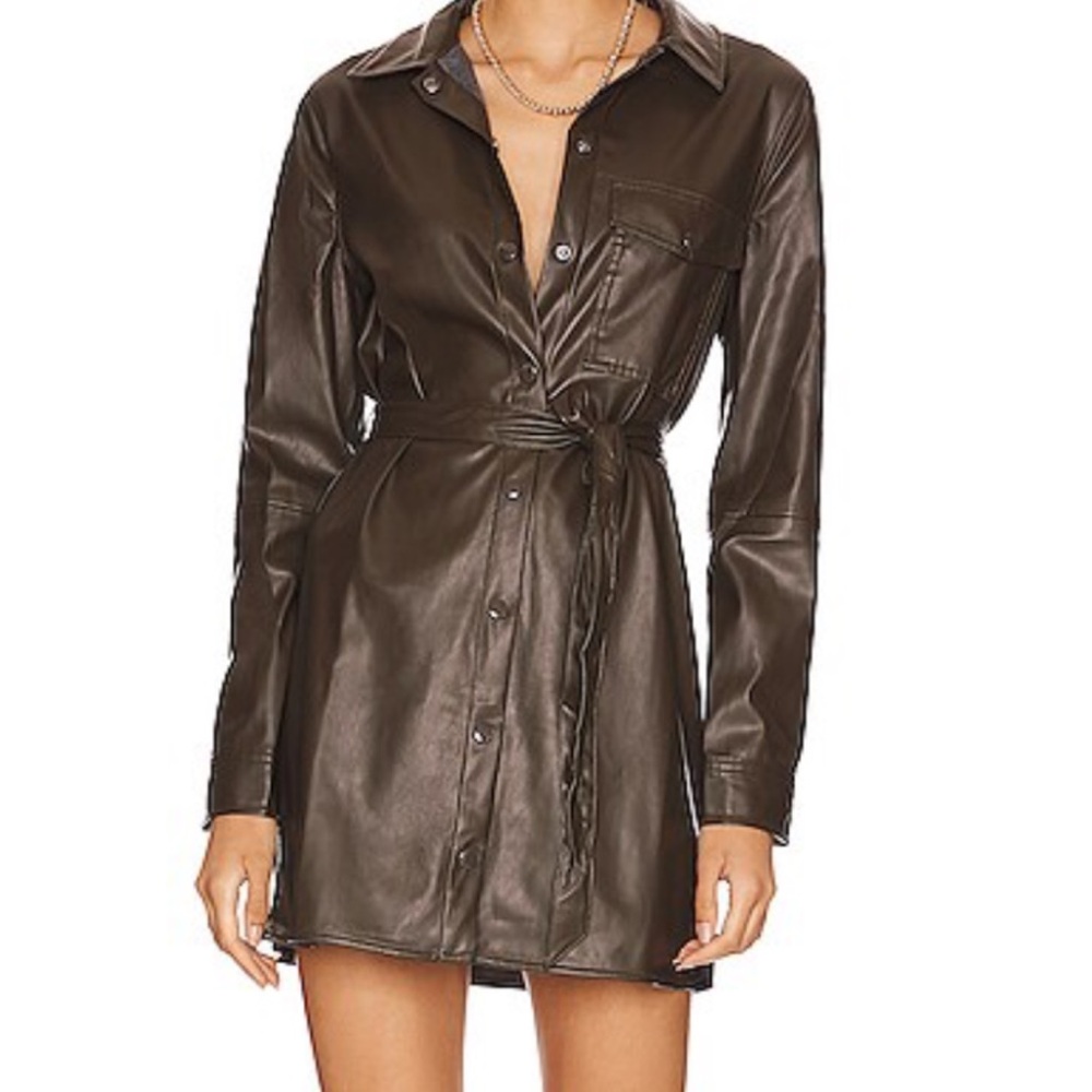 Sanctuary Pleather Shirt Dress